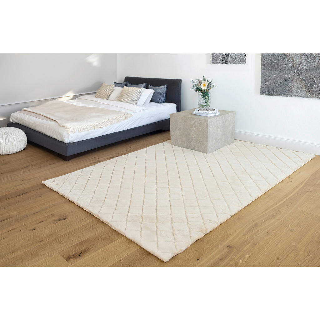 Thumbnail - Padiro Hochflorteppich Imala 125 creme B/H/L: ca. 160x3x230 cm