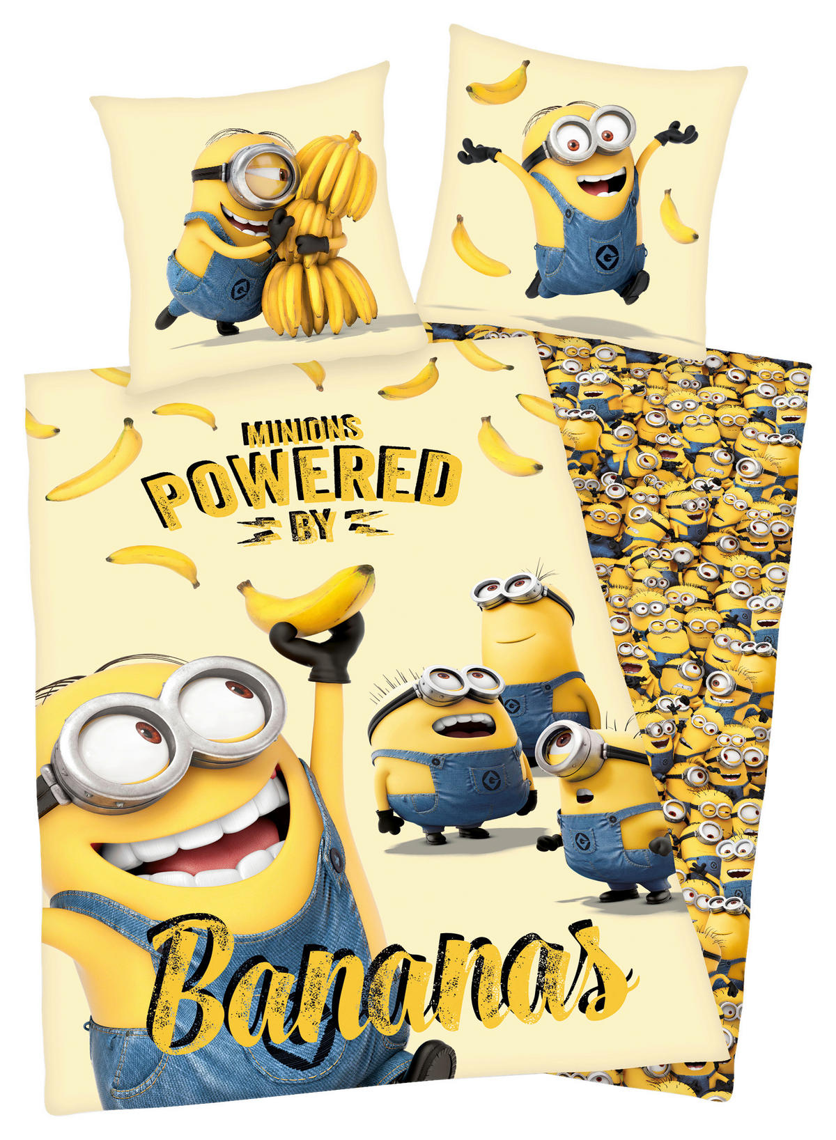 Baumwoll Wende Bettwäsche Minions Renforce Multi Baumwolle B/L: ca. 135x200 cm Minions - Multi (135,00/200,00cm)