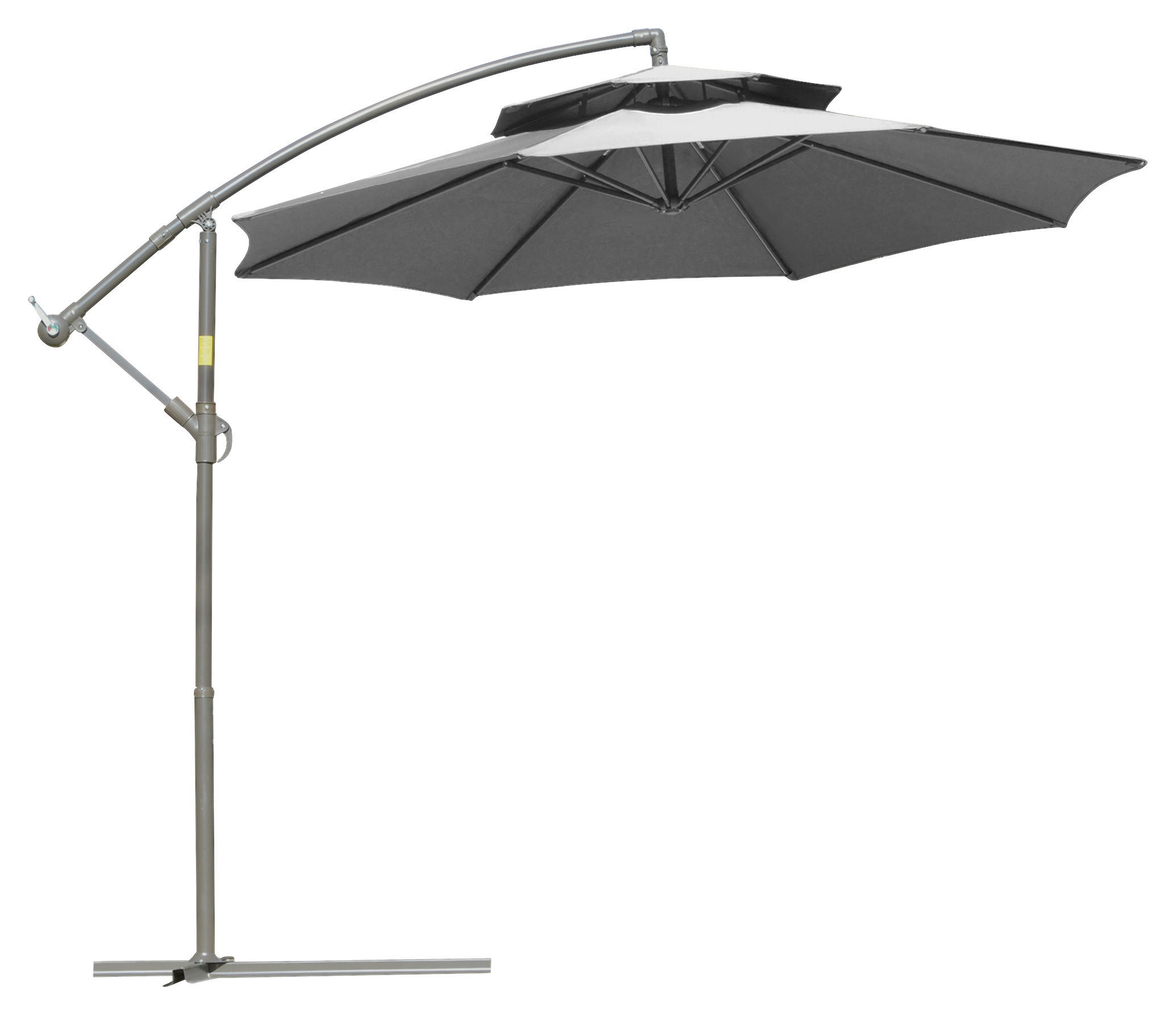 Outsunny Sonnenschirm hellgrau Polyester H/D: ca. 245x267 cm Sonnenschirm - hellgrau (267,00/245,00cm) - Outsunny