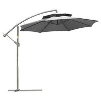 Outsunny Sonnenschirm hellgrau Polyester H/D: ca. 245x267 cm Sonnenschirm - hellgrau (267,00/245,00cm) - Outsunny