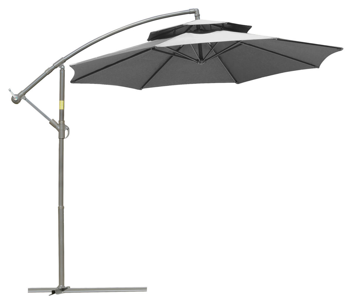 Outsunny Sonnenschirm hellgrau Polyester H/D: ca. 245x267 cm Sonnenschirm - hellgrau (267,00/245,00cm) - Outsunny
