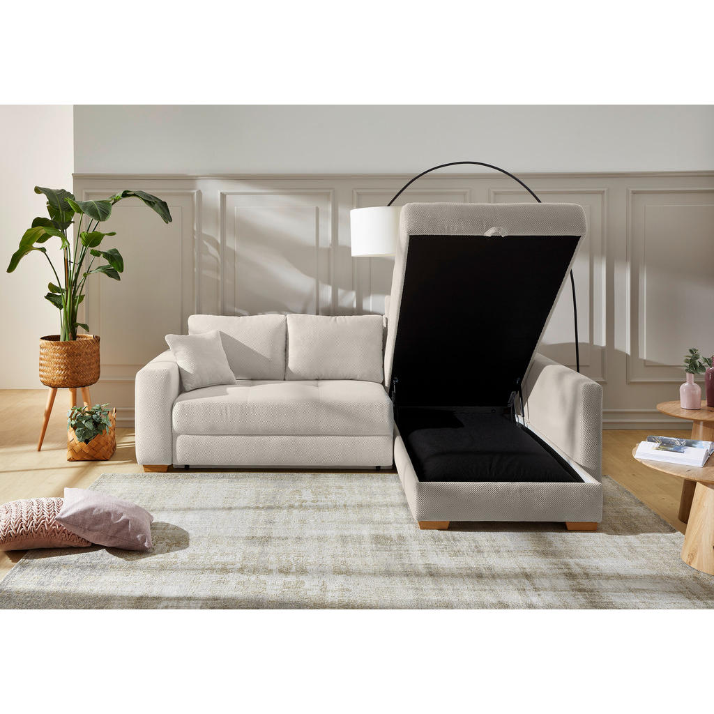 Thumbnail - Ecksofa hellbeige Kord B/H/T: ca. 257x85x206 cm