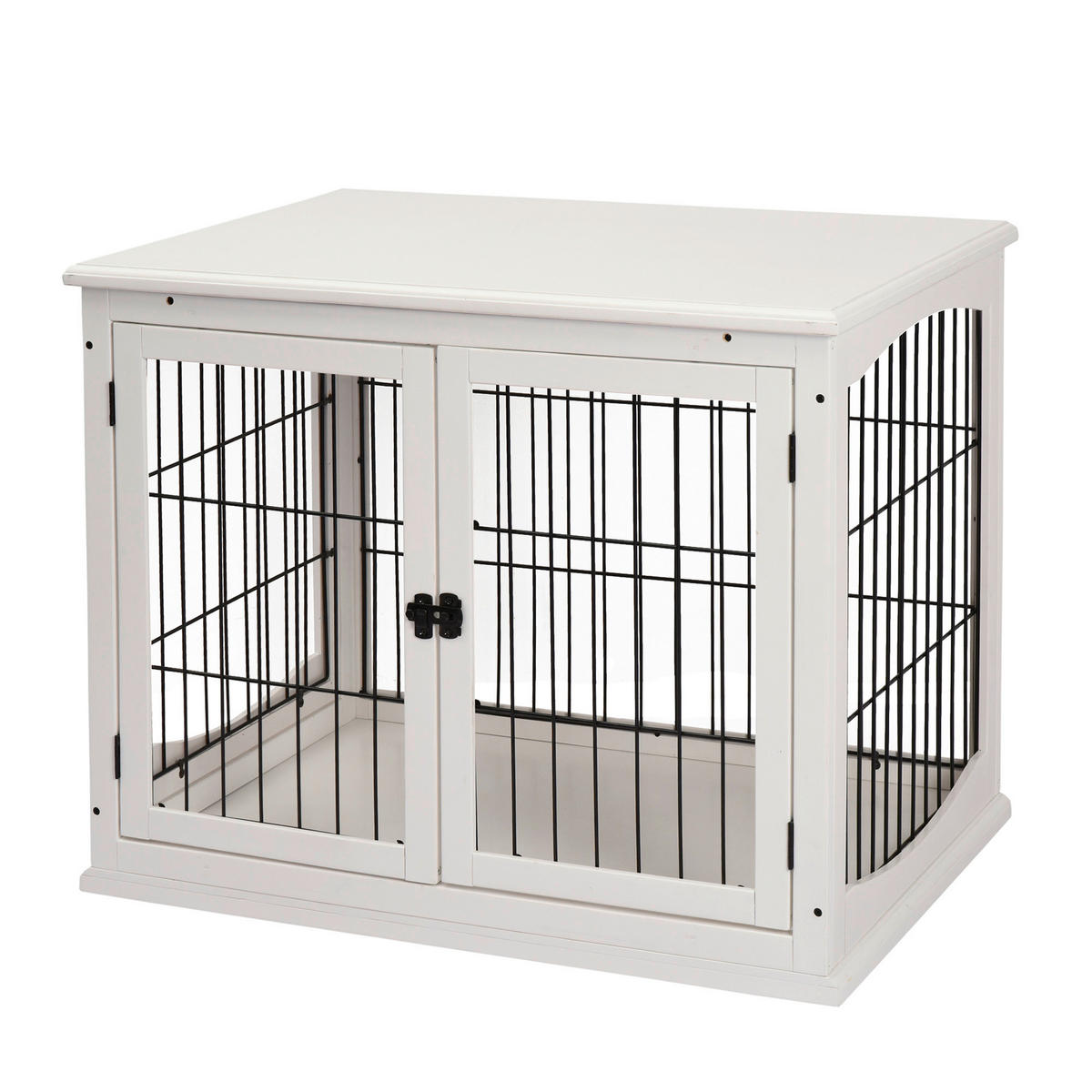 PawHut Hundekäfig weiß Eisen B/H/L: ca. 81x66x58,5 cm Hundekäfig - weiß (58,50/81,00/66,00cm) - PawHut