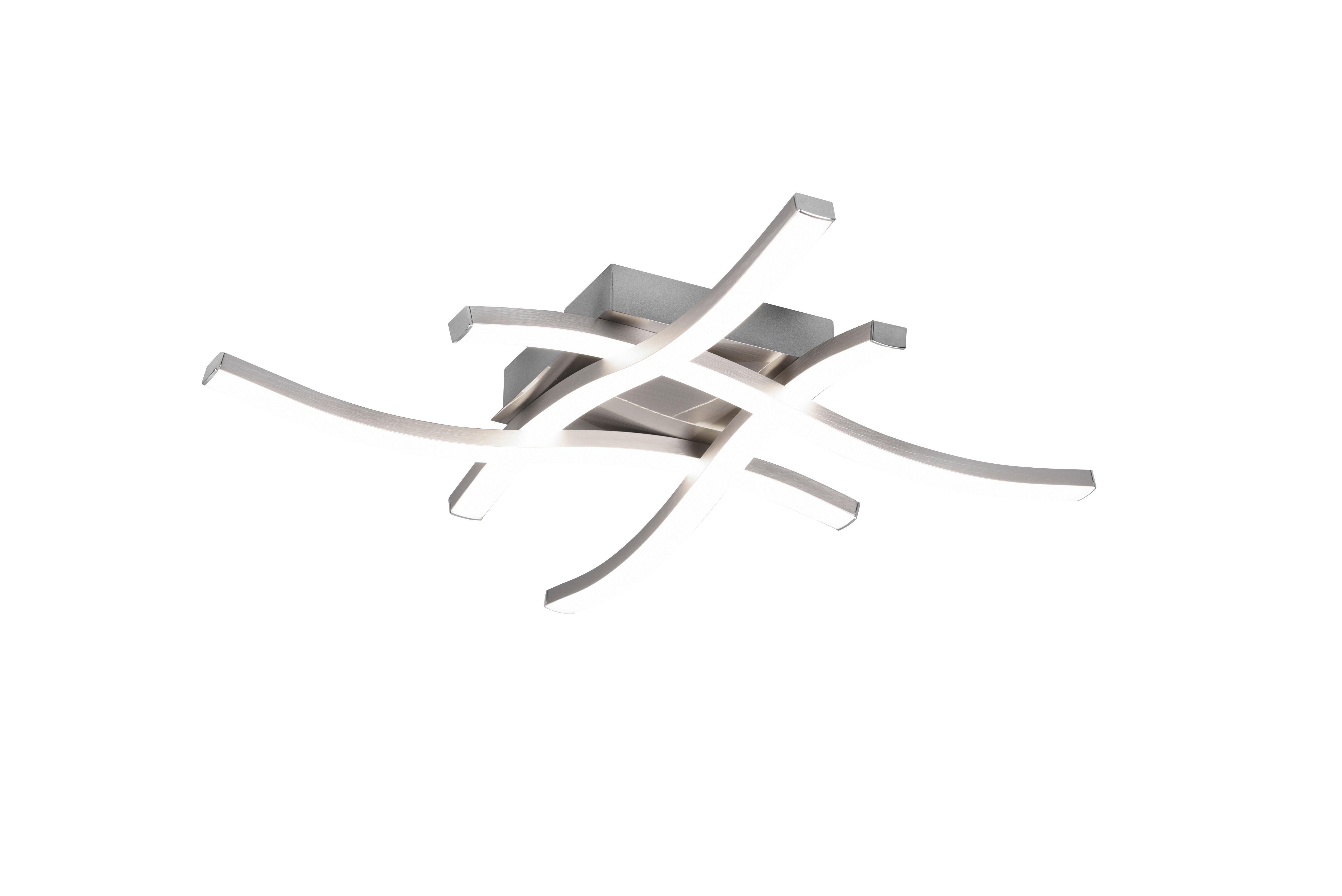 Reality Deckenleuchte R62474407 Route nickel matt weiß Metall Kunststoff B/H/T: ca. 46x7x46 cm Route - weiß/nickel matt (46,00/7,00/46,00cm) - Reality