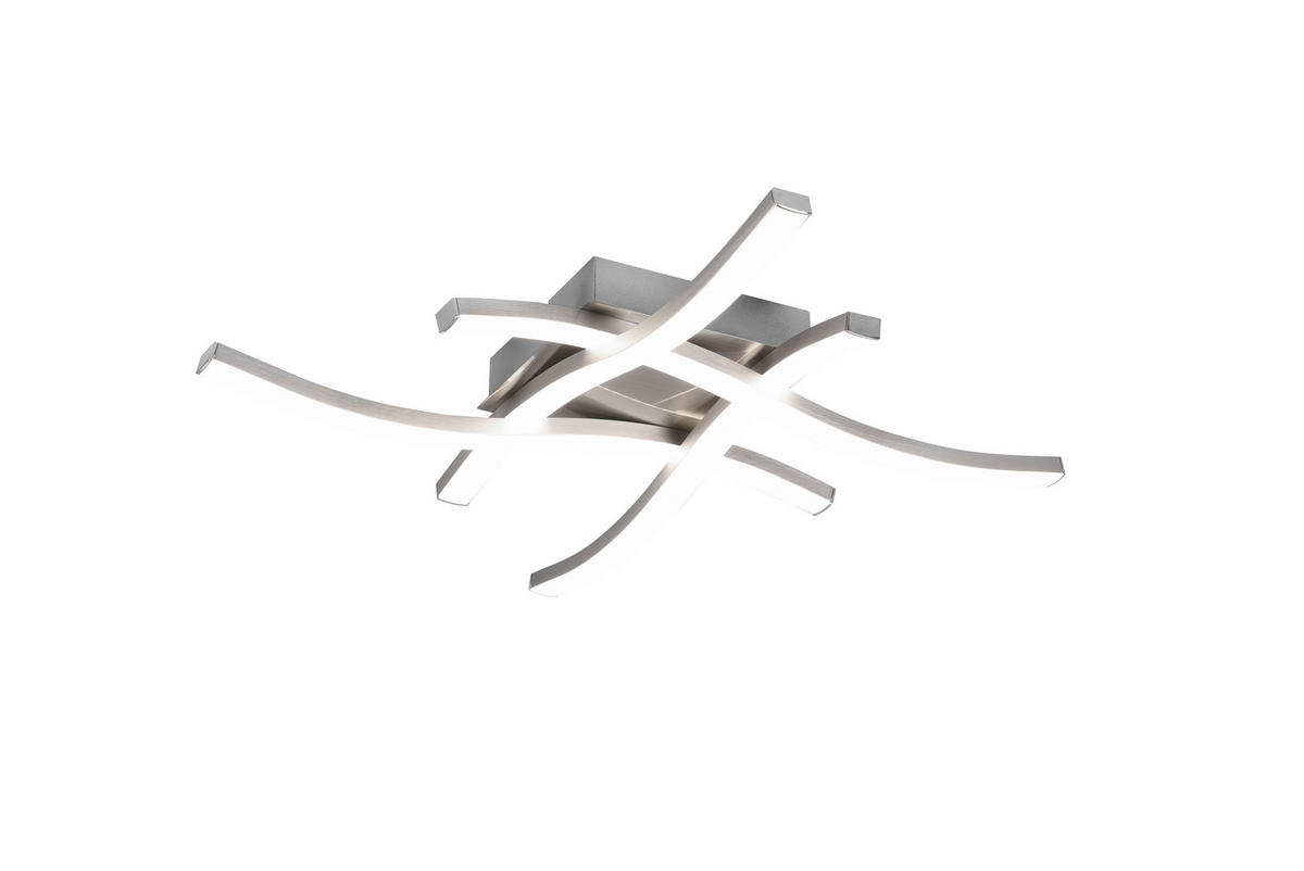 Reality Deckenleuchte R62474407 Route nickel matt weiß Metall Kunststoff B/H/T: ca. 46x7x46 cm Route - weiß/nickel matt (46,00/7,00/46,00cm) - Reality