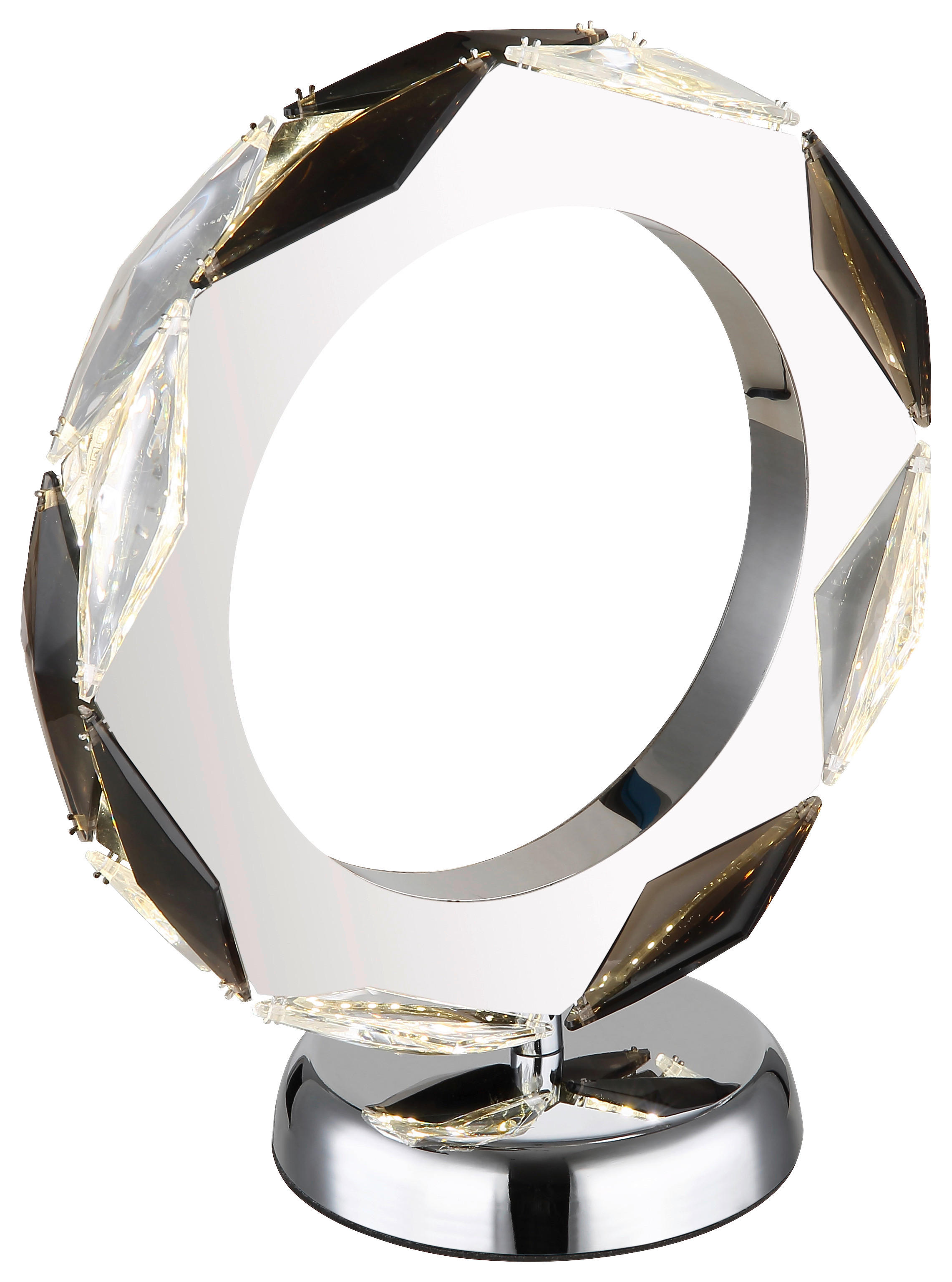 GLOBO LED-Tischleuchte Rauch Chrom transparent Metall Acryl B/H/T: ca. 13x27x24 cm KARILION - Rauch/Chrom (13,00/27,00/24,00cm) - GLOBO