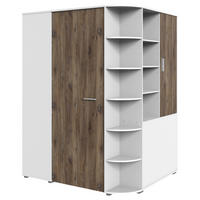 Eckschrank Joker weiß Eiche Flagstaff Nachbildung B/H/T: ca. 124x198x148 cm Joker - Eiche/weiß (124,00/198,00/148,00cm)