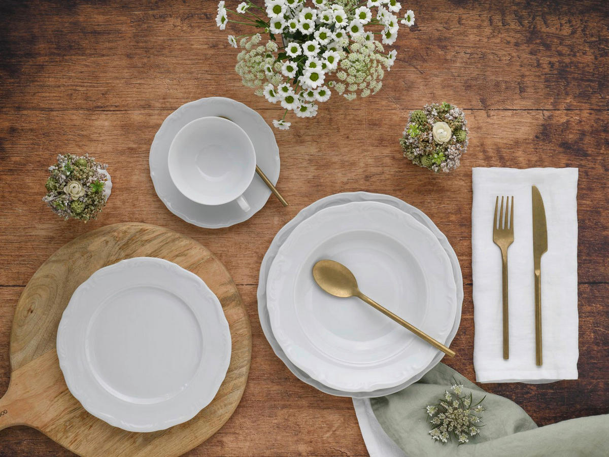 CreaTable Kombiservice Maria Theresia weiß Porzellan 30 tlg. Maria Theresia - weiß - CreaTable