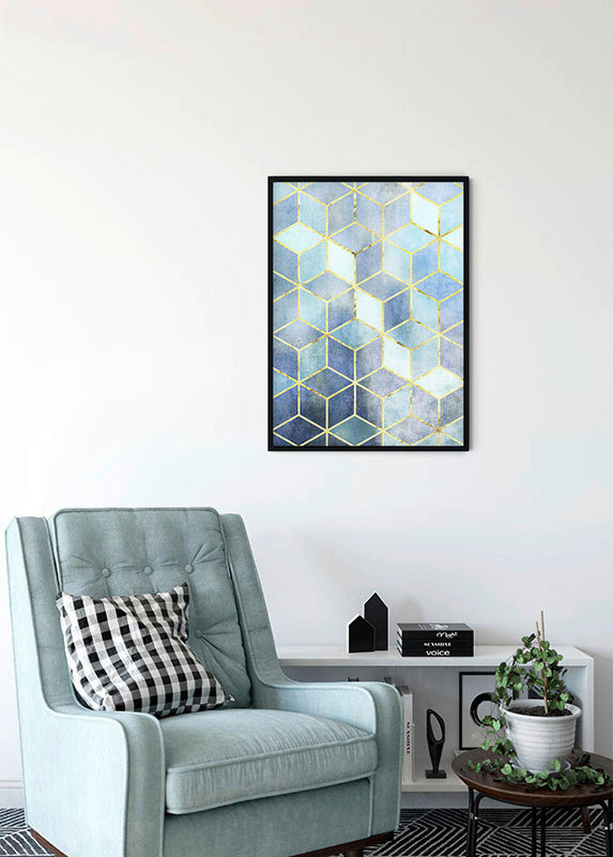 Komar Poster Mosaik Azzuro Abstrakt B/L: ca. 30x40 cm Mosaik Azzuro - (30,00/40,00cm) - Komar