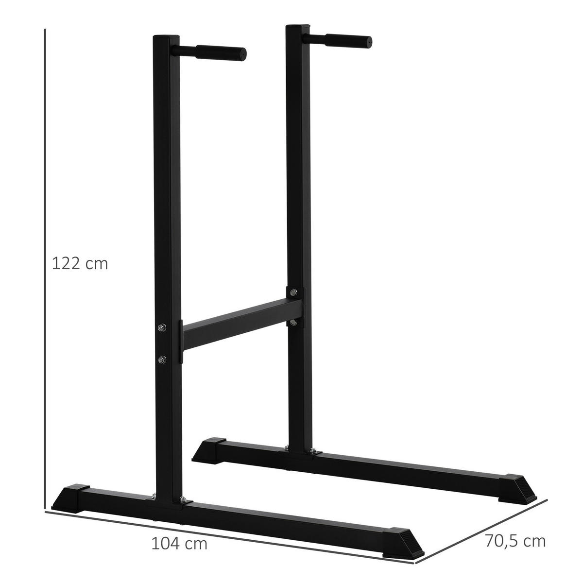 HOMCOM Fitness-Zubehör schwarz Polypropylen B/H/L: ca. 70,5x104x122 cm Dipstation - schwarz (122,00/70,50/104,00cm) - HOMCOM