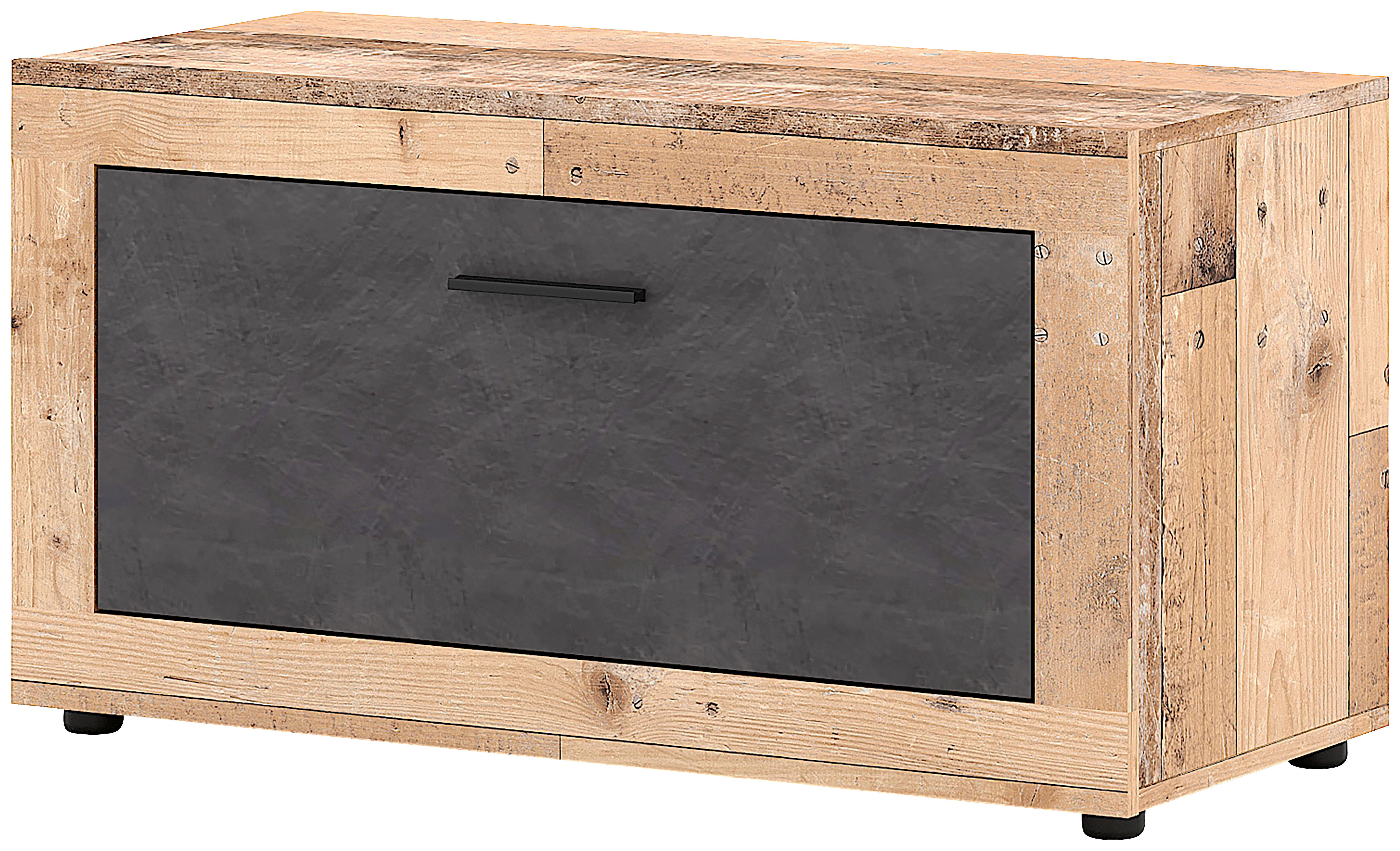 Schuhschrank LUNA 2 Eiche Matera Nachbildung Beton Optik B/H/T: ca. 88,9x48x40 cm LUNA 2 - Eiche/Beton (88,90/48,00/40,00cm) - WIPMEB