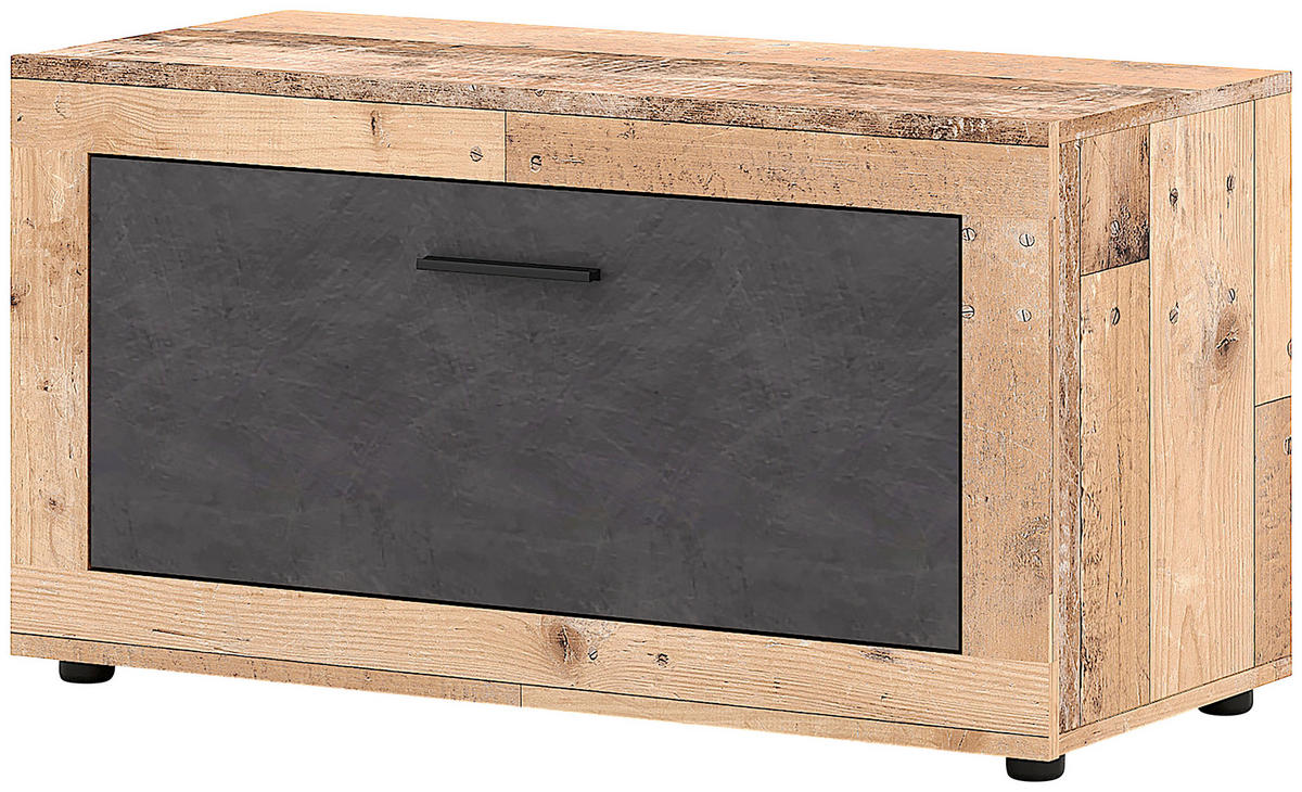 Schuhschrank LUNA 2 Eiche Matera Nachbildung Beton Optik B/H/T: ca. 88,9x48x40 cm LUNA 2 - Eiche/Beton (88,90/48,00/40,00cm) - WIPMEB