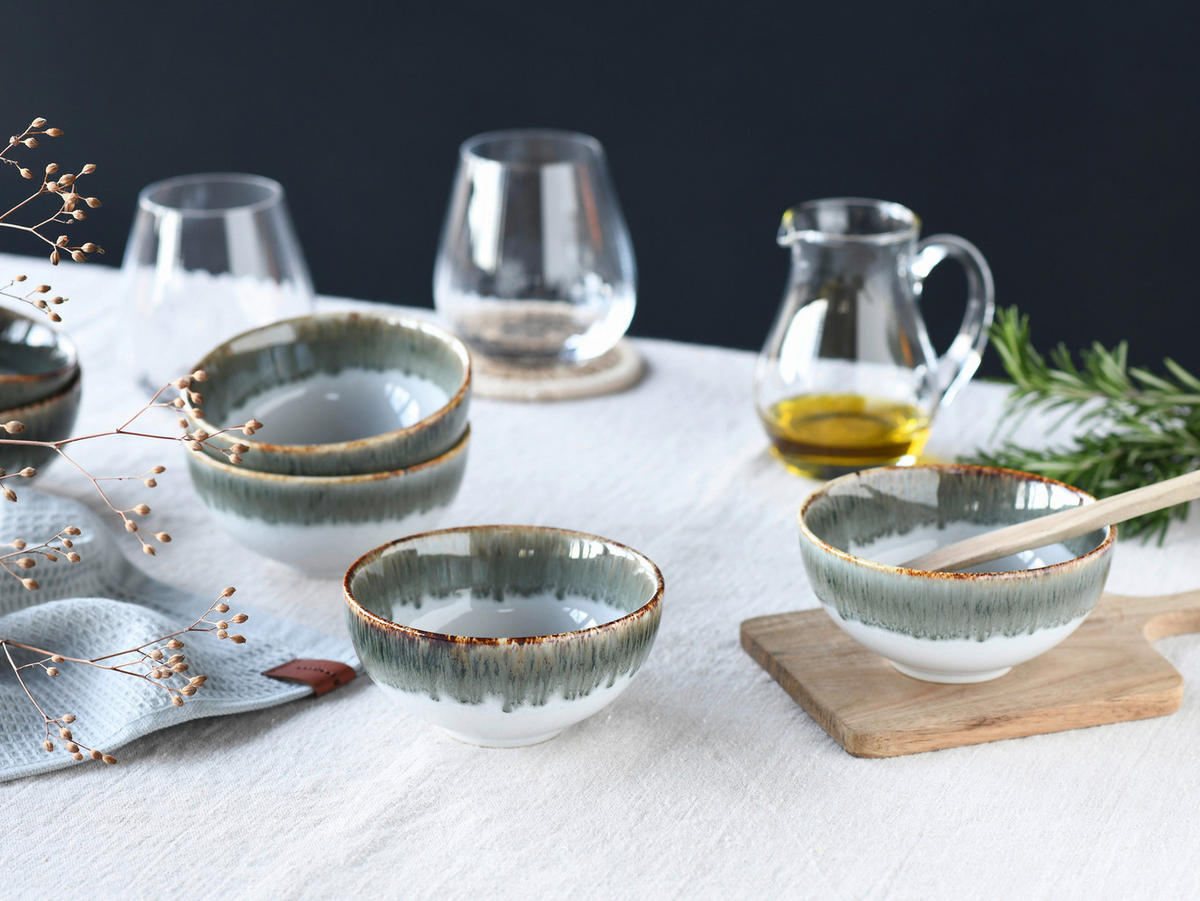 CreaTable Dipschalen-Set Cascade grau Steinzeug Cascade - grau - CreaTable