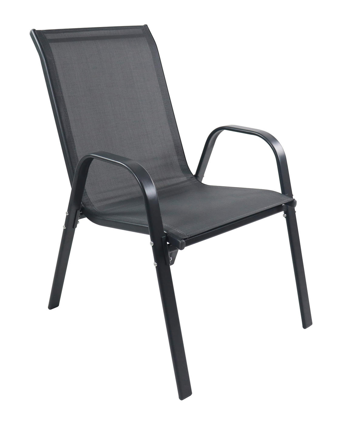 VCM Gartenstuhl 4er Set anthrazit Textilene B/H/L: ca. 56x89x73 cm Gartenstuhl 4er Set Sonlas - anthrazit (73,00/56,00/89,00cm) - VCM