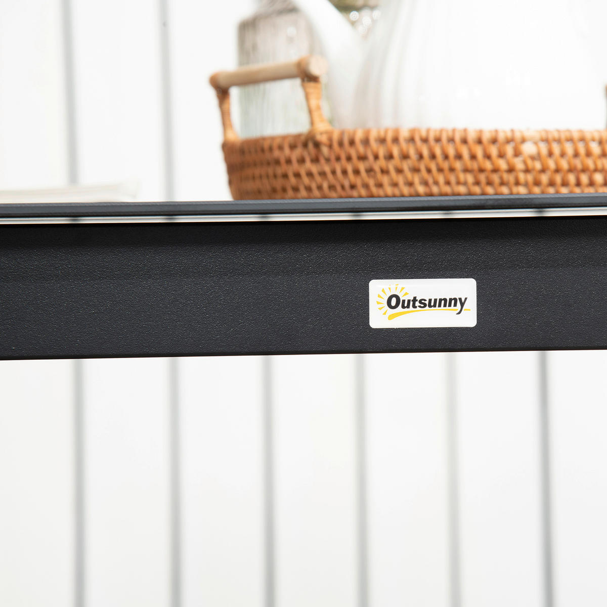 Outsunny Gartentisch schwarz Aluminium B/H/L: ca. 80x80x74 cm Gartentisch - schwarz (74,00/80,00/80,00cm) - Outsunny