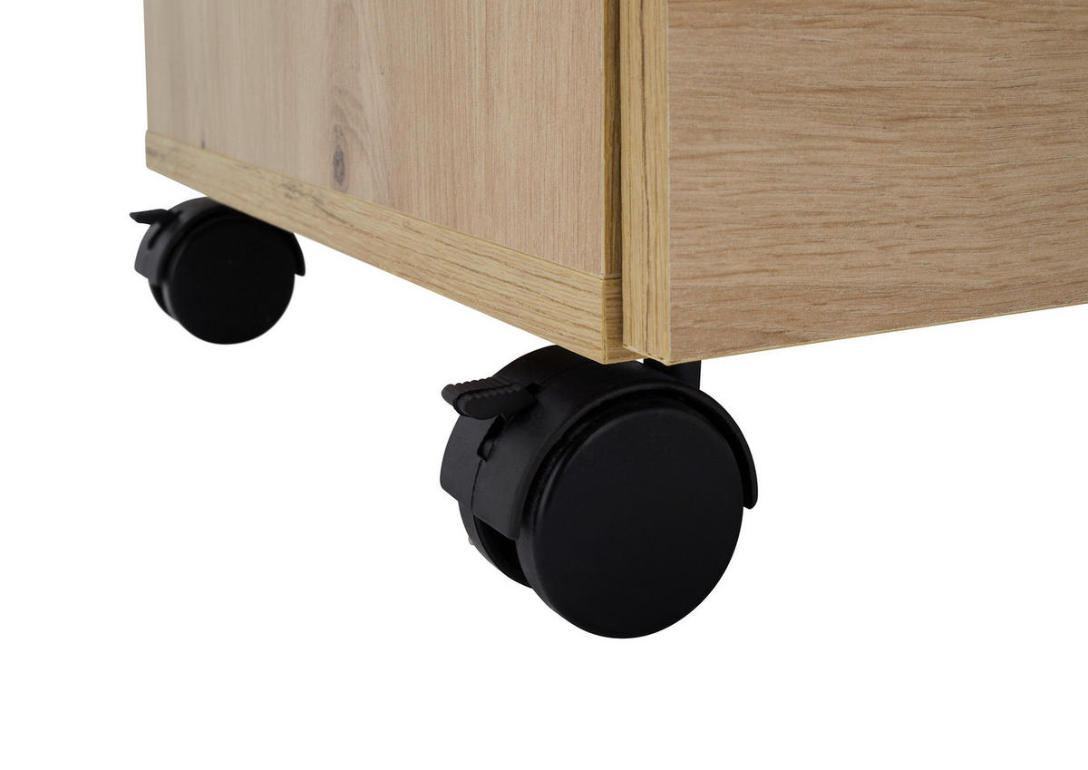 Rollcontainer Ben Eiche Artisan Nachbildung B/H/T: ca. 40x56x39 cm Ben - Eiche (40,00/56,00/39,00cm)