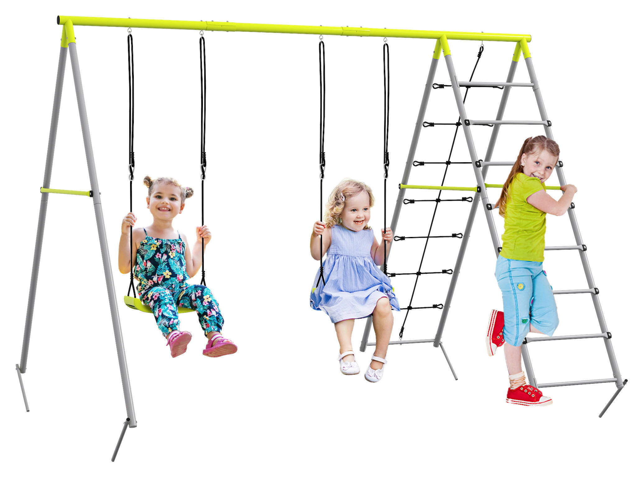 Outsunny Schaukel grün B/H/L: ca. 185x260x180 cm Kinderschaukel-Set - grün (180,00/185,00/260,00cm) - Outsunny