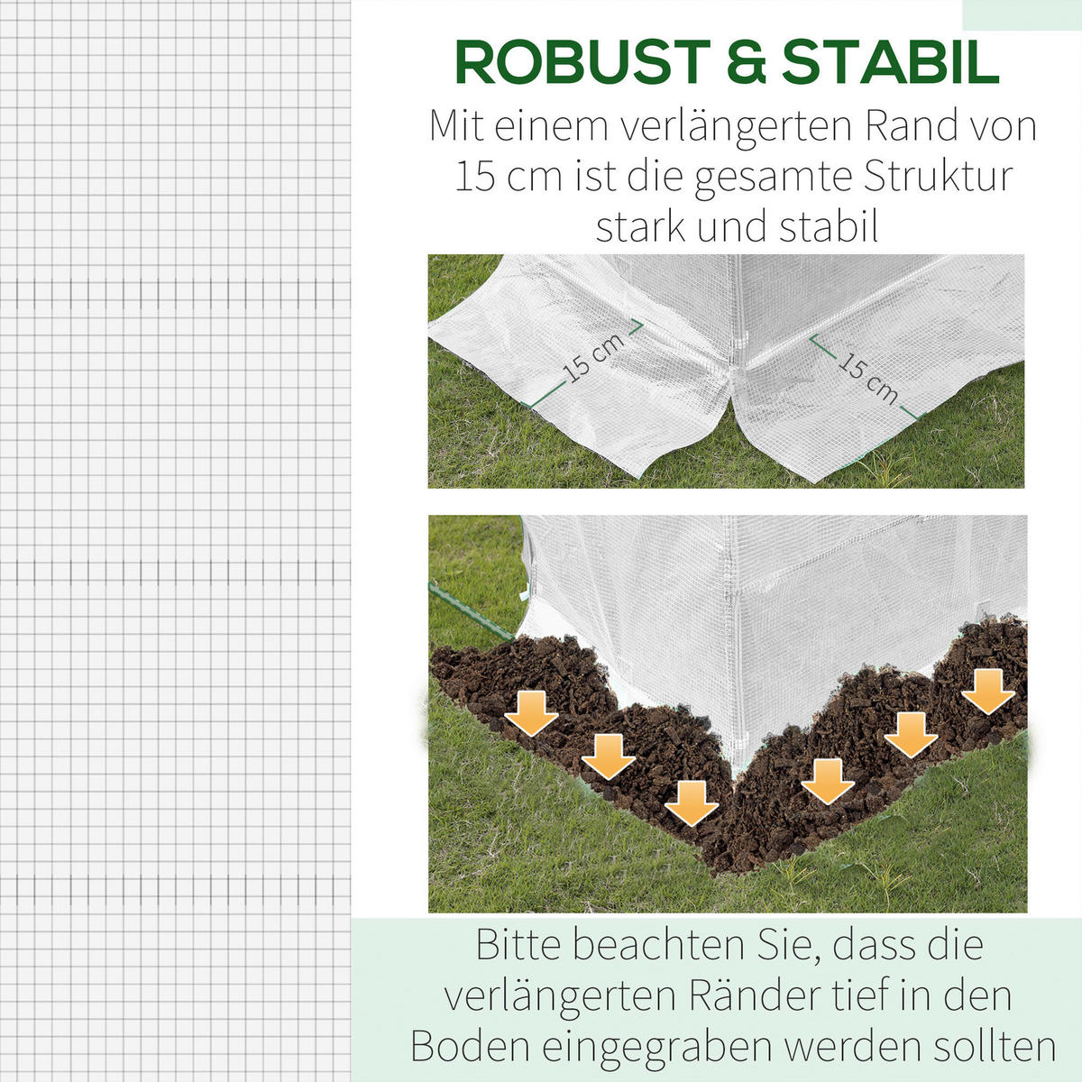 Outsunny Abdeckplane B/H/L: ca. 200x300x200 cm Ersatzfolie - weiß (200,00/200,00/300,00cm) - Outsunny