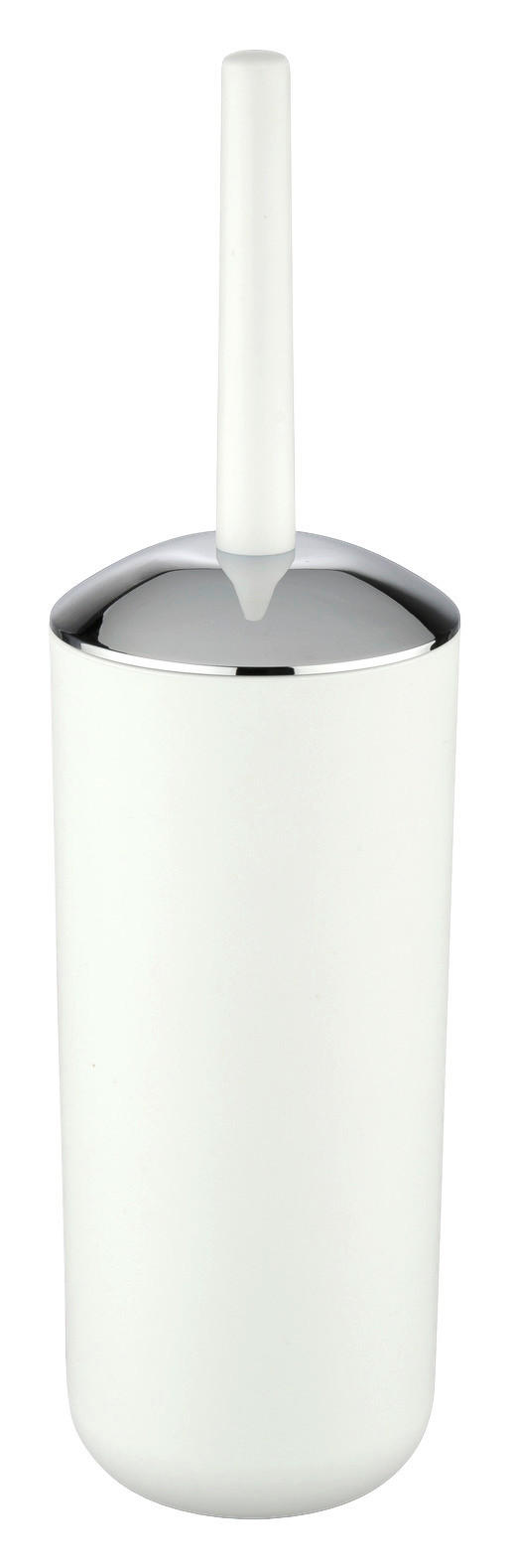 WC-Garnitur weiß silber Kunststoff WC-Garnitur_Brasil weiß - weiß/silber (10,00/10,00/37,00cm) - WENKO