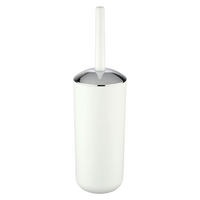 WC-Garnitur weiß silber Kunststoff WC-Garnitur_Brasil weiß - weiß/silber (10,00/10,00/37,00cm) - WENKO