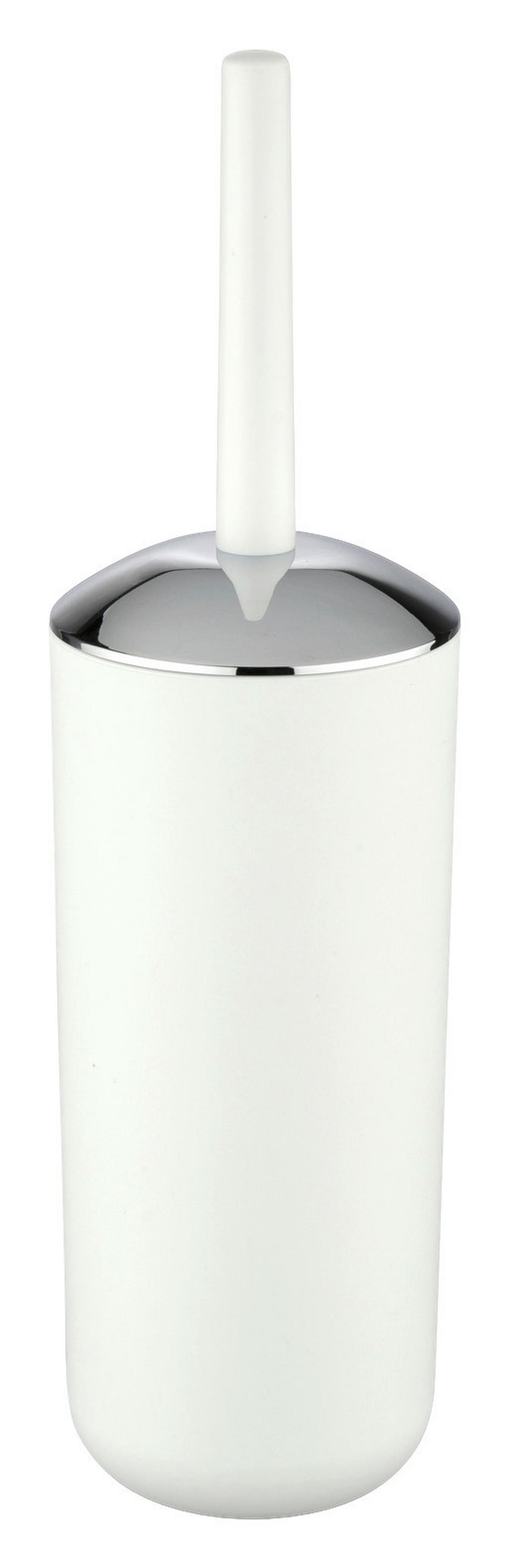 WC-Garnitur weiß silber Kunststoff WC-Garnitur_Brasil weiß - weiß/silber (10,00/10,00/37,00cm) - WENKO