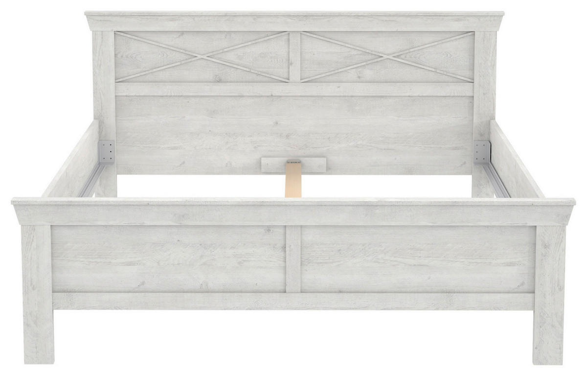 Bett  weiß Pinie Nachbildung Liegefläche B/L: ca. 180x200 cm Kashmir_Bett KSML181-D43 - weiß (180,00/200,00cm)