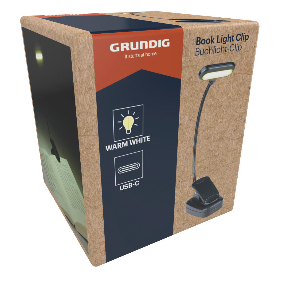 Grundig Leseleuchte schwarz B/H/L: ca. 9x1,5x4,5 cm Leseleuchte - schwarz (4,50/9,00/1,50cm) - Grundig