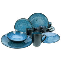 CreaTable Kombiservice Capri blau Keramik 16 tlg. Capri - blau/schwarz - CreaTable