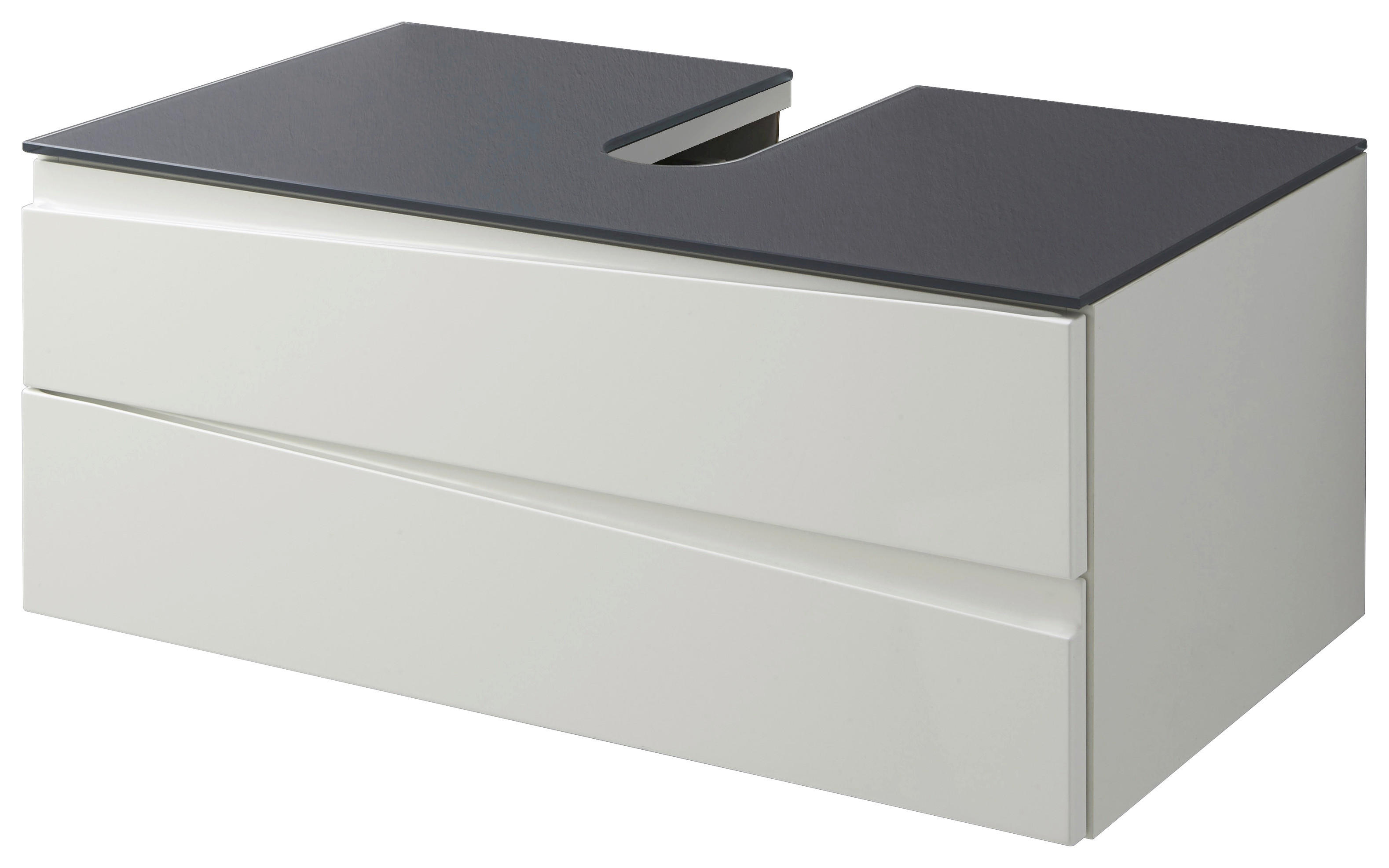 Waschplatz SHAPE grau weiß Hochglanz B/H/T: ca. 80x33x47 cm SHAPE - weiß/grau (80,00/33,00/47,00cm) - byLIVING