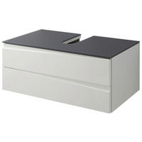 Waschplatz SHAPE grau weiß Hochglanz B/H/T: ca. 80x33x47 cm SHAPE - weiß/grau (80,00/33,00/47,00cm) - byLIVING