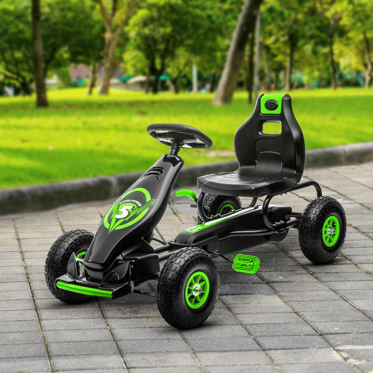 AIYAPLAY Go Kart grün B/H/L: ca. 58x61x121 cm Go Kart - schwarz/grün (121,00/58,00/61,00cm) - AIYAPLAY