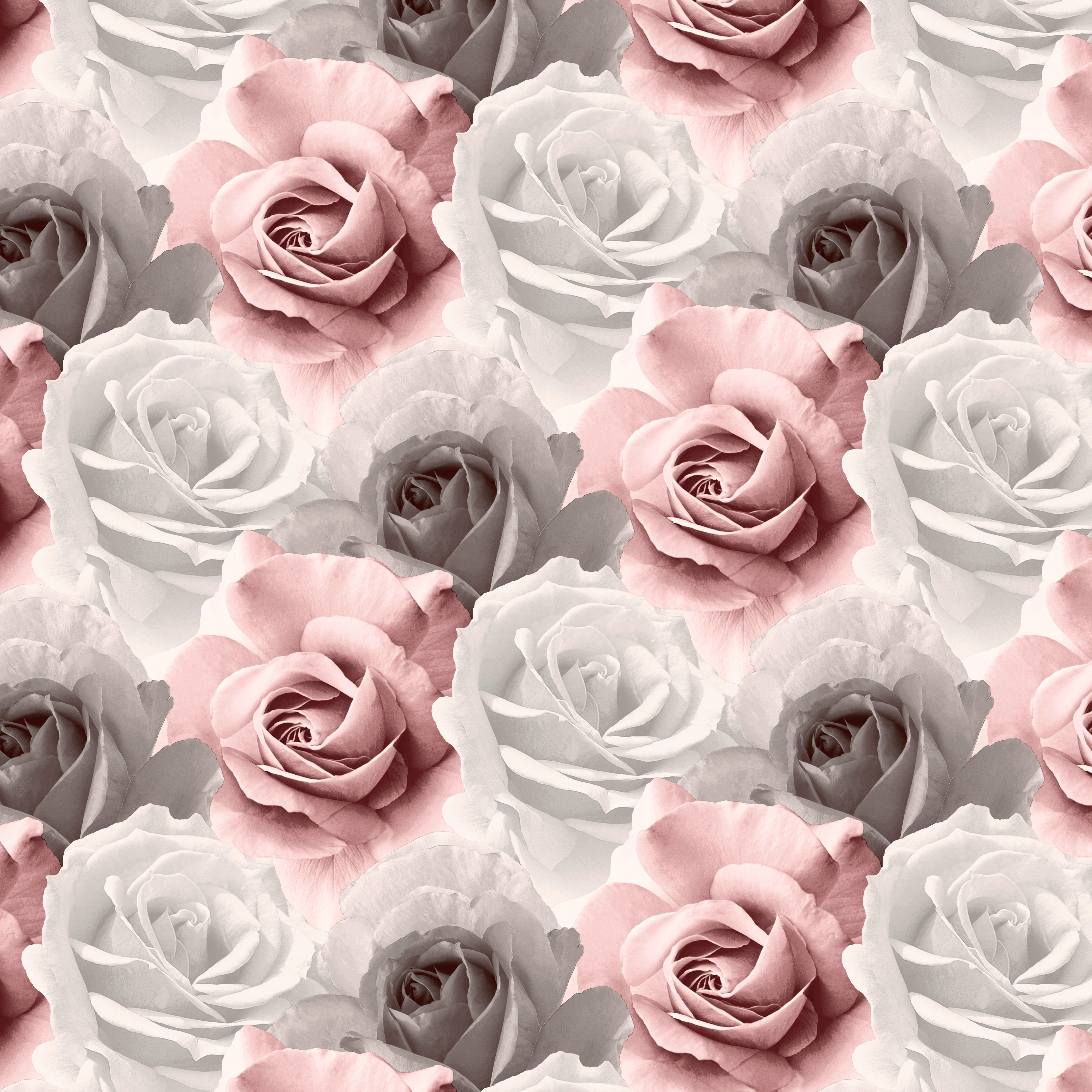 UGEPA Papiertapete Rosen rosa grau B/L: ca. 53x1005 cm Papiertapete_B25213 - rosa/grau (53,00/1005,00cm) - UGEPA