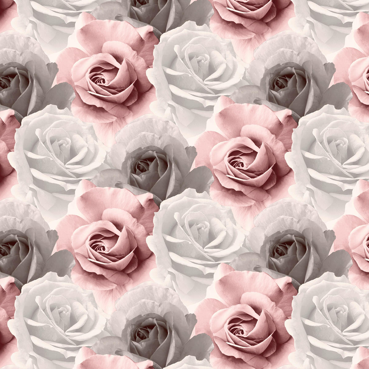 UGEPA Papiertapete Rosen rosa grau B/L: ca. 53x1005 cm Papiertapete_B25213 - rosa/grau (53,00/1005,00cm) - UGEPA