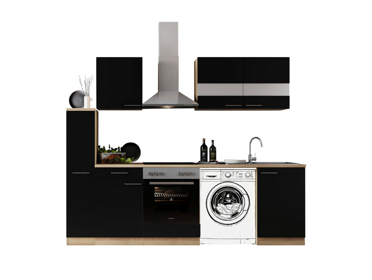 Respekta Küchenblock Merle weiß B/H/T: ca. 250x200x60 cm Merle - Eiche/weiß (250,00/200,00/60,00cm) - Respekta