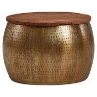 Couchtisch gold braun B/H/T: ca. 60x40x60 cm Couchtisch - braun/gold (60,00/40,00/60,00cm) - Wohnling