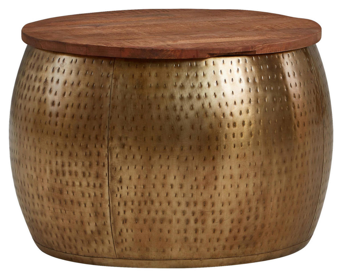 Couchtisch gold braun B/H/T: ca. 60x40x60 cm Couchtisch - braun/gold (60,00/40,00/60,00cm) - Wohnling