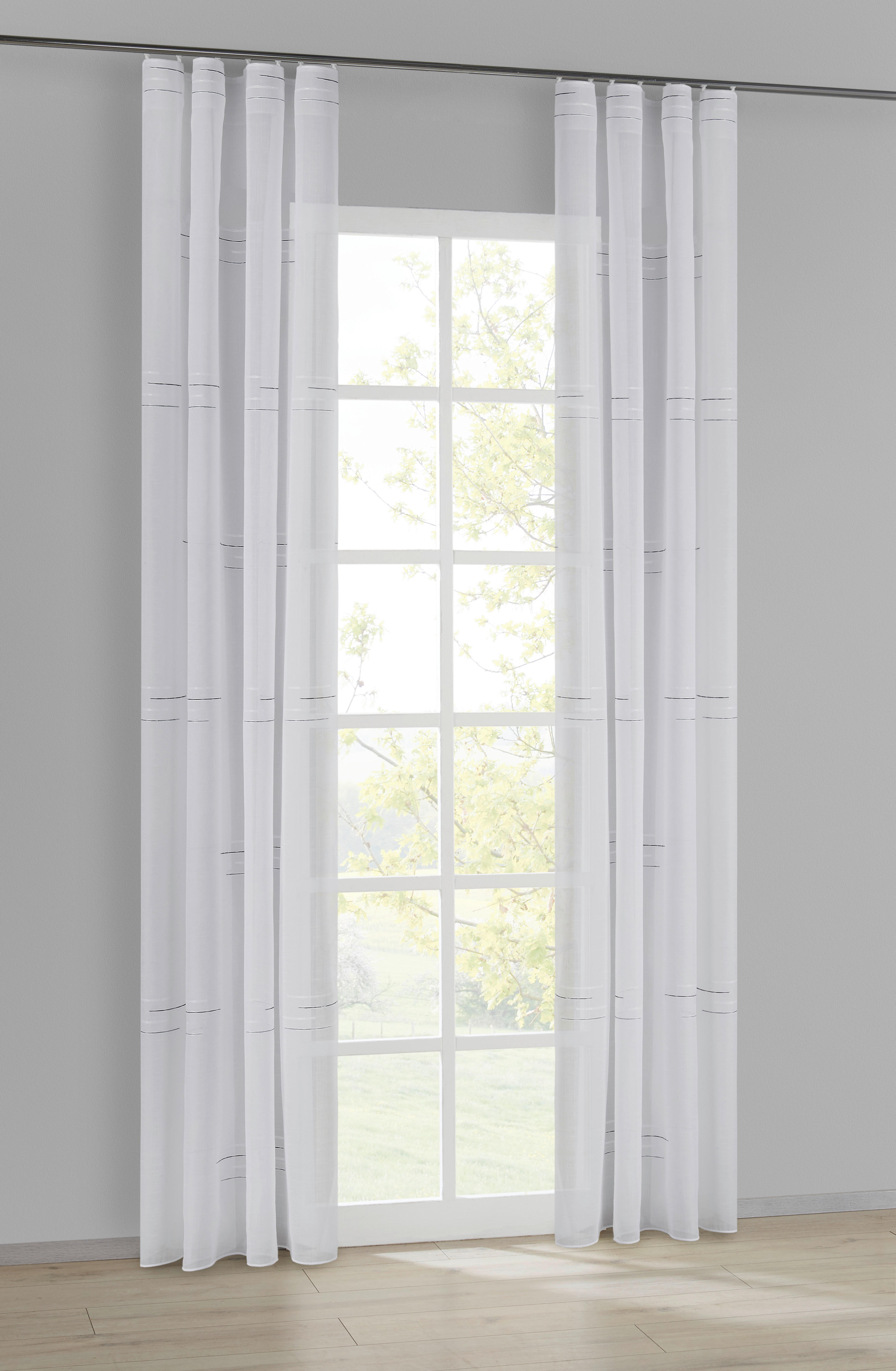 POCOline Kombivorhang Beren schwarz B/L: ca. 140x245 cm Beren - schwarz/silber (140,00/245,00cm) - POCOline