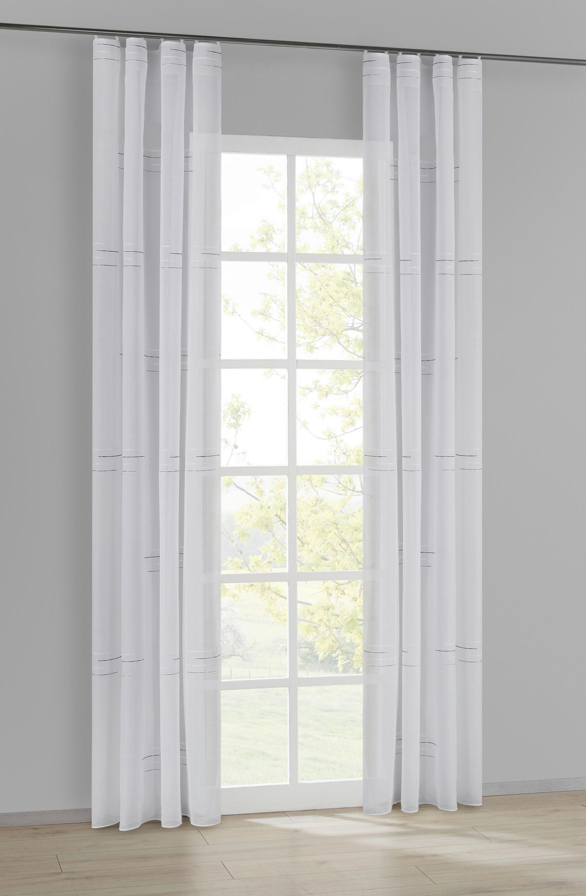 Kombivorhang Beren schwarz B/L: ca. 140x245 cm Beren - schwarz/silber (140,00/245,00cm) - POCOline