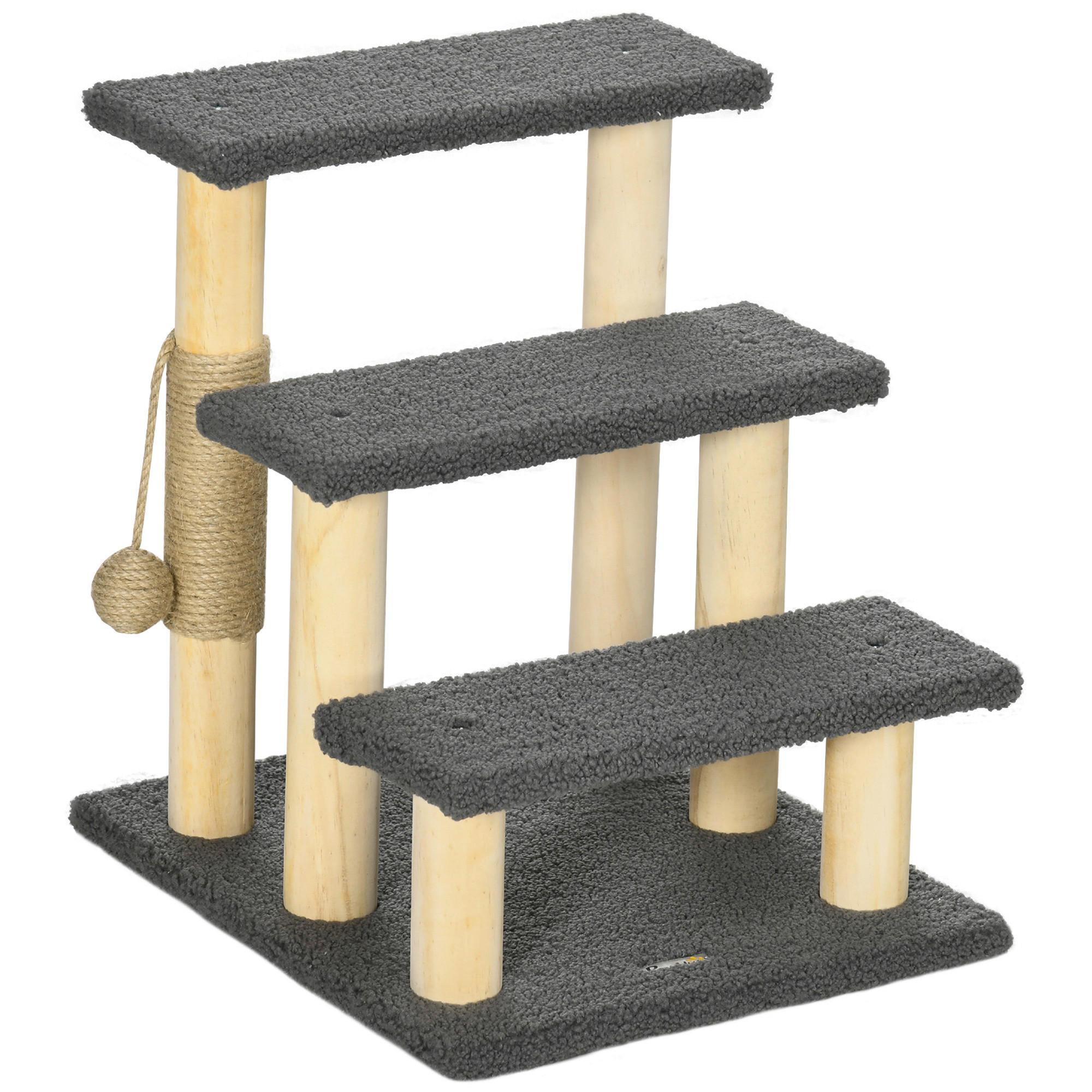 PawHut Kratzbaum natur Kiefer B/H/L: ca. 40x48x45 cm Kratzbaum - natur/grau (45,00/40,00/48,00cm) - PawHut
