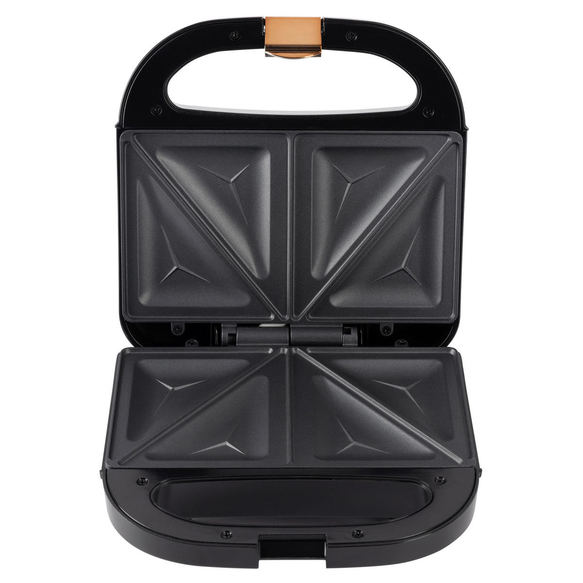 BERGNER Sandwichtoaster BG-53005-CP schwarz Kupfer Aluminium Kunststoff B/H/L: ca. 22x9x22 cm COPPER - schwarz/Kupfer (22,00/22,00/9,00cm) - BERGNER