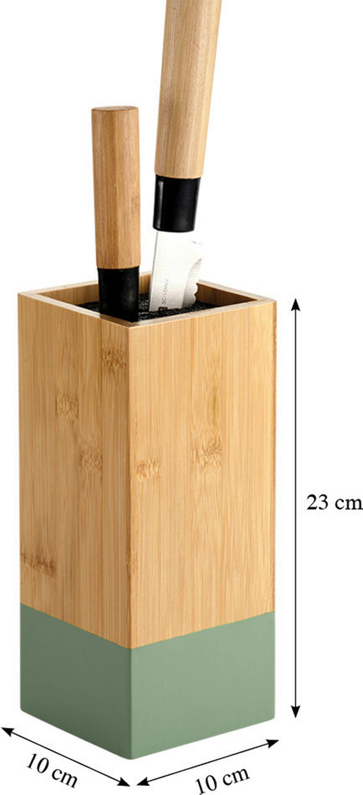 Kesper Messerblock Messerblock - braun/grün (10,00/10,00/23,00cm) - Kesper