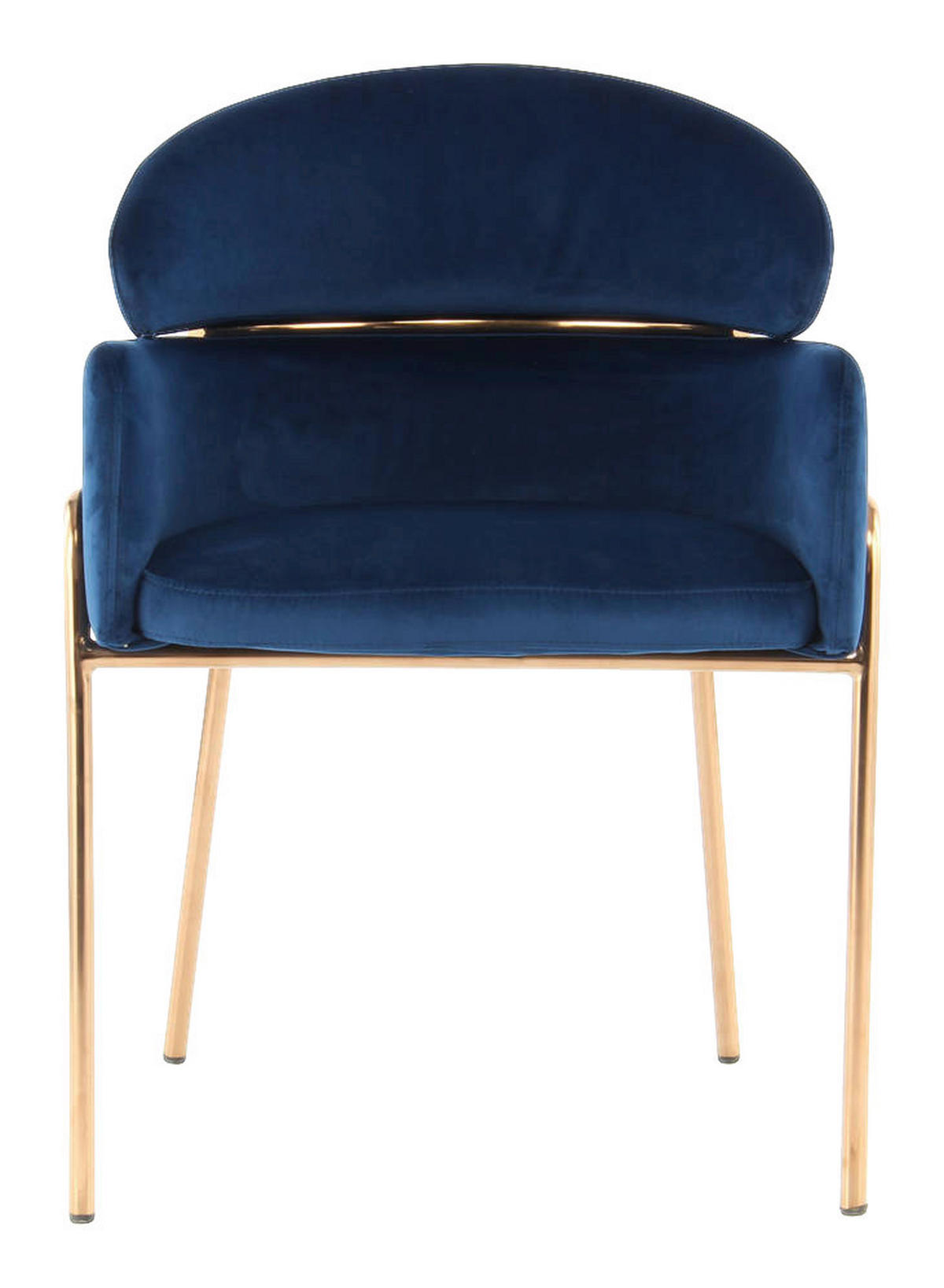 Stuhl Corey 100 blau Microfaser B/H/T: ca. 58x79x57 cm Corey 100 - gold/blau (58,00/79,00/57,00cm) - 360 Living