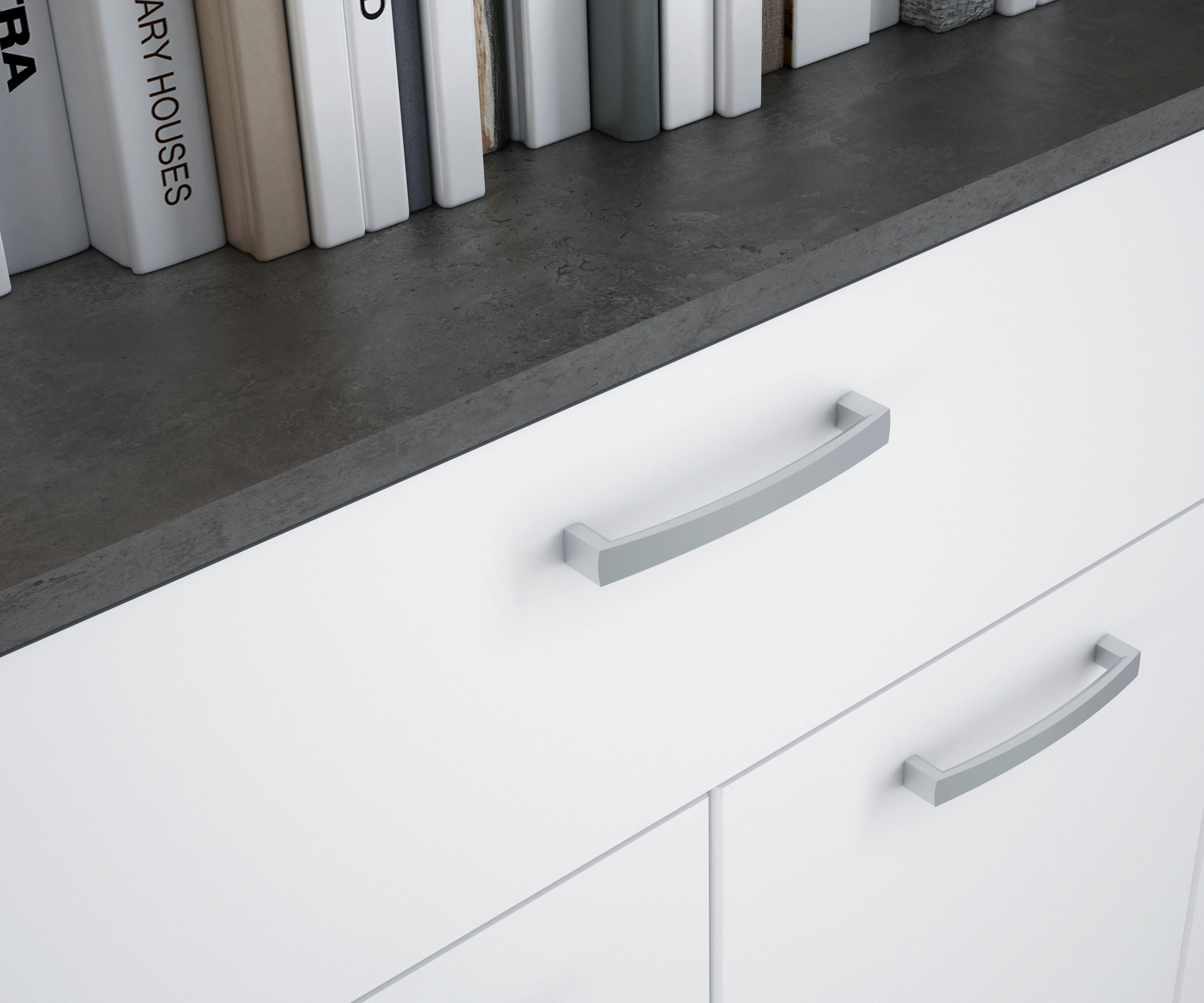 Kommode  Beton dunkel Optik weiß B/H/T: ca. 139x121x35 cm Rypsyma_Kommode RPSK341-C592 - Beton/weiß (139,00/121,00/35,00cm)