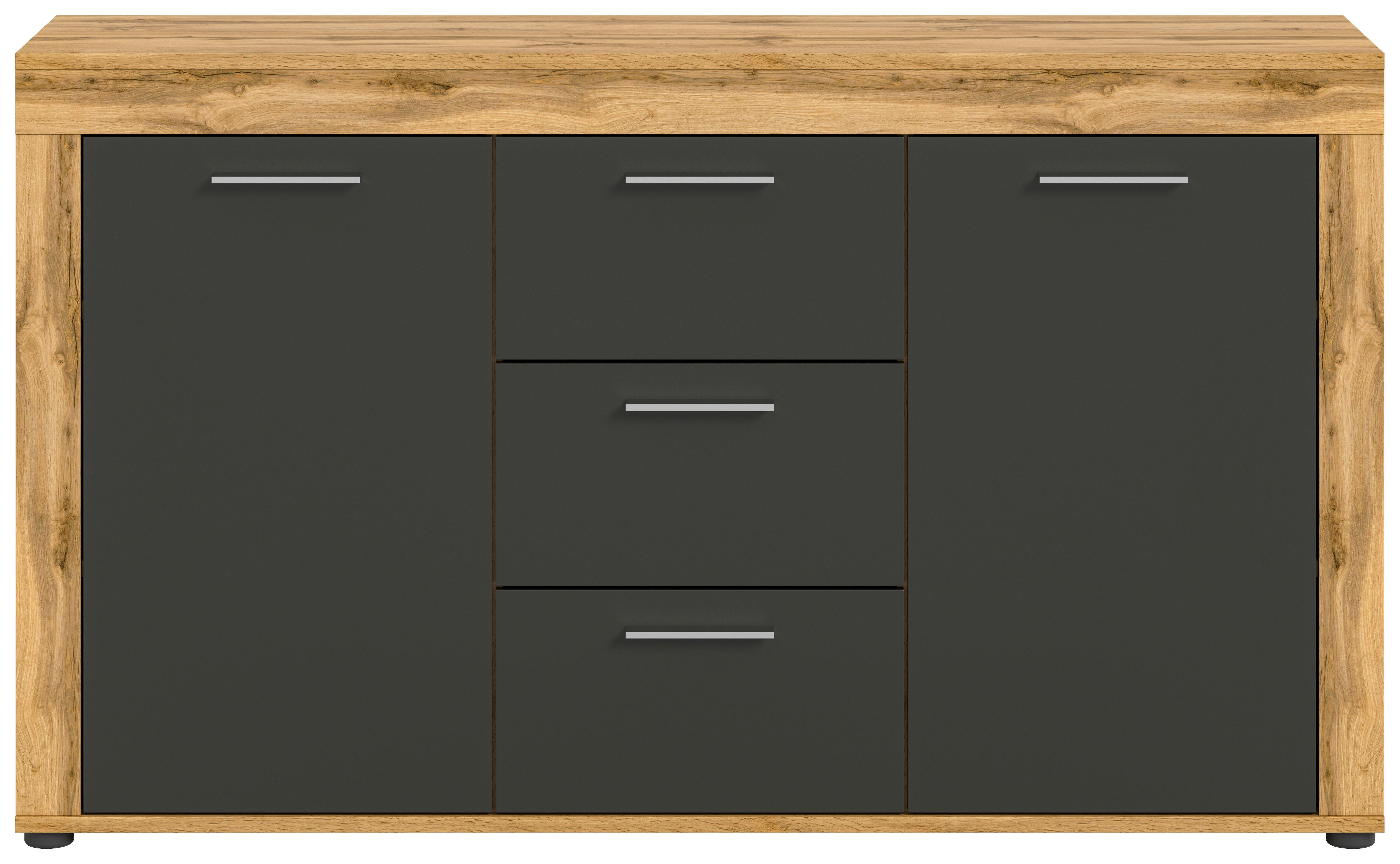 Sideboard Jam Eiche Wotan Nachbildung grau B/H/T: ca. 125x80x35 cm Jam - Eiche/grau (125,00/80,00/35,00cm) - xonox.home