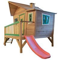 AXI Spielhaus Emma braun B/H/L: ca. 349x227x193 cm Emma - braun/rot (193,00/349,00/227,00cm) - AXI