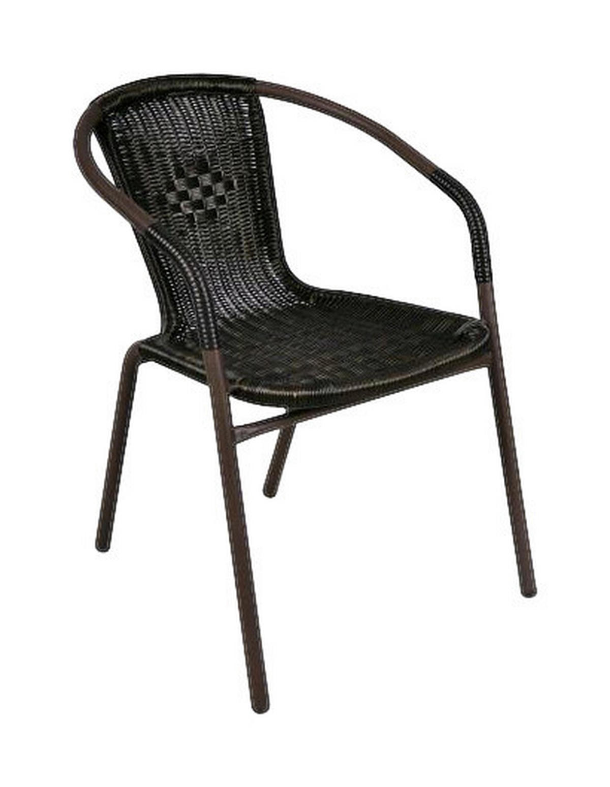 VCM Bistrostuhl dunkelbraun Polyrattan B/H/L: ca. 53x60x73 cm Bistrostuhl_4erSet - dunkelbraun (73,00/53,00/60,00cm) - VCM