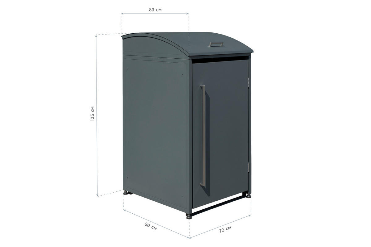 Westmann Mülltonnenbox Moderna anthrazit B/H/L: ca. 72x135x83 cm Moderna - anthrazit (83,00/72,00/135,00cm) - Westmann