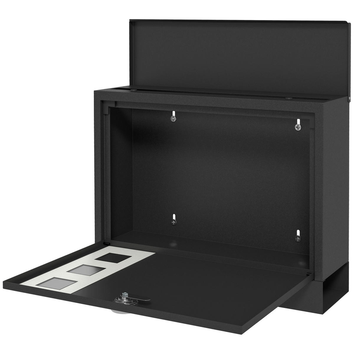 HOMCOM Briefkasten schwarz B/H/L: ca. 11,5x36,5x29 cm Briefkasten - schwarz (29,00/11,50/36,50cm) - HOMCOM