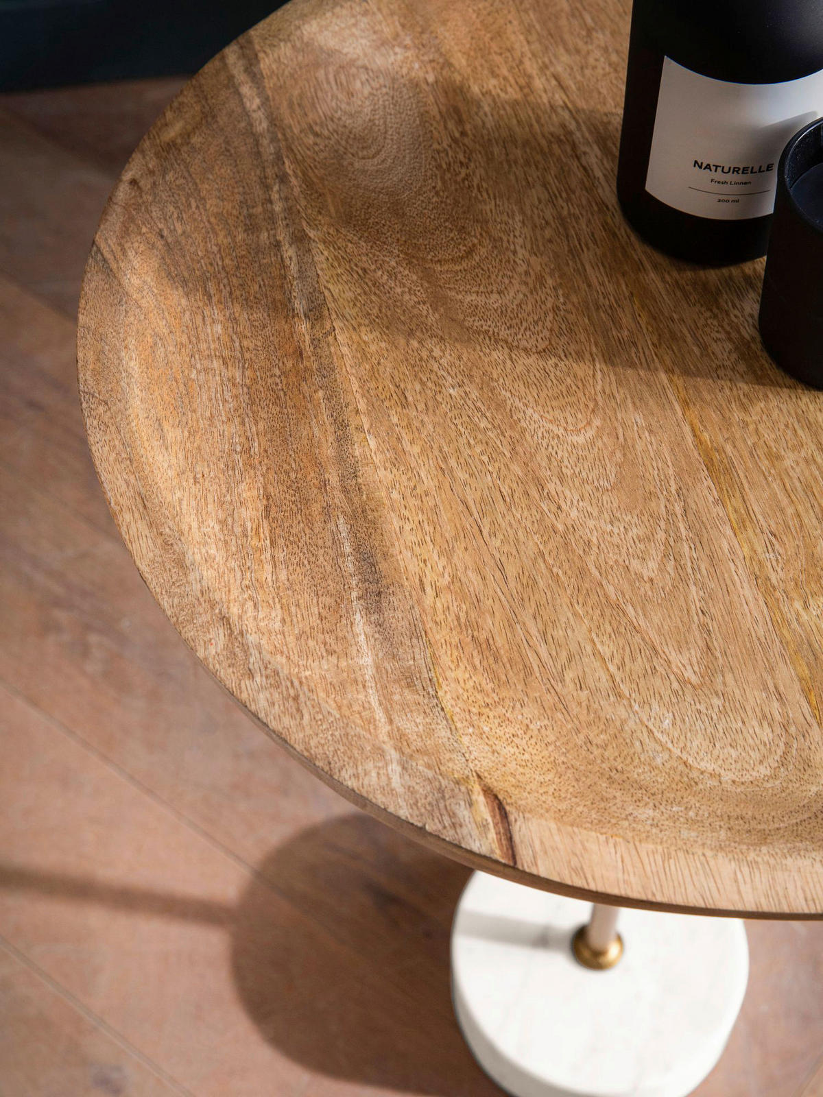 Beistelltisch Mango Marmor B/H/T: ca. 40x55x40 cm Beistelltisch - (40,00/55,00/40,00cm) - Wohnling