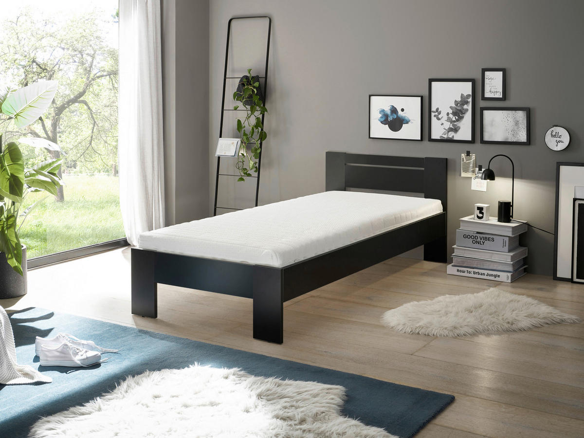 Futonbett Cannes schwarz Liegefläche B/L: ca. 90x200 cm Cannes - schwarz (95,00/71,00/204,00cm)